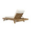 Chaise longue de patio en bois d'acacia Porter avec dossier réglable et coussin de dossier-1392073053