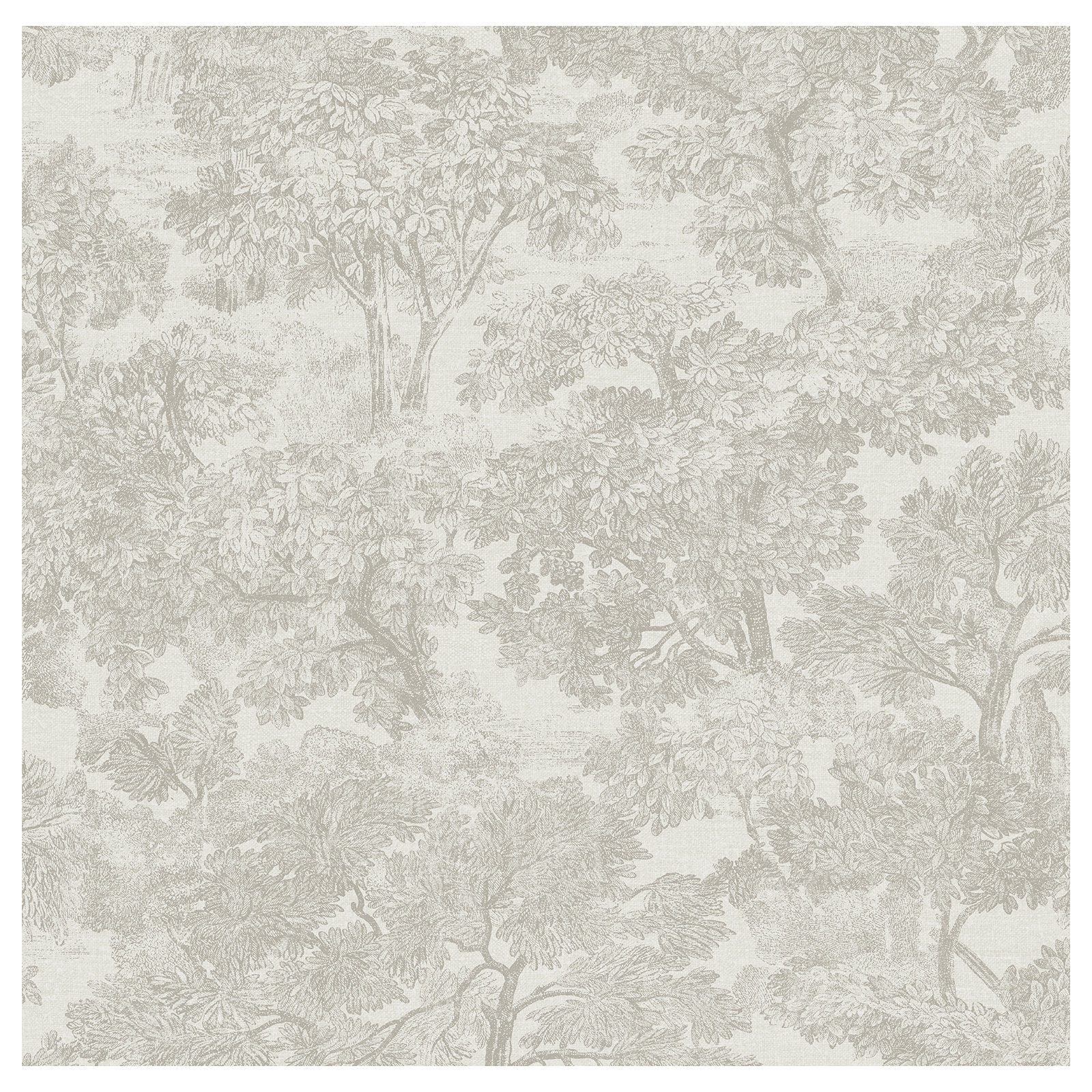 Otera Toile 33' x 20.5" Wallpaper Roll, Gray