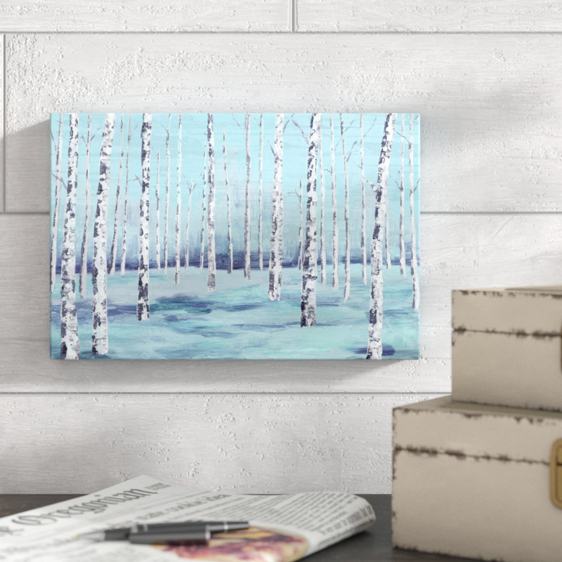 " Bluey Birches Painted " Oil Print, 8" H x 12" W