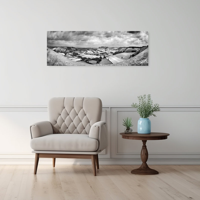 «Dramatic Rolling Hills Dramatic Peaceful Serene Landscape Nature», art mural, H 12 po x l 36 po