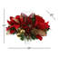 Hydrangea Holiday Candleholder With Ornaments, Pinecones And Bows
