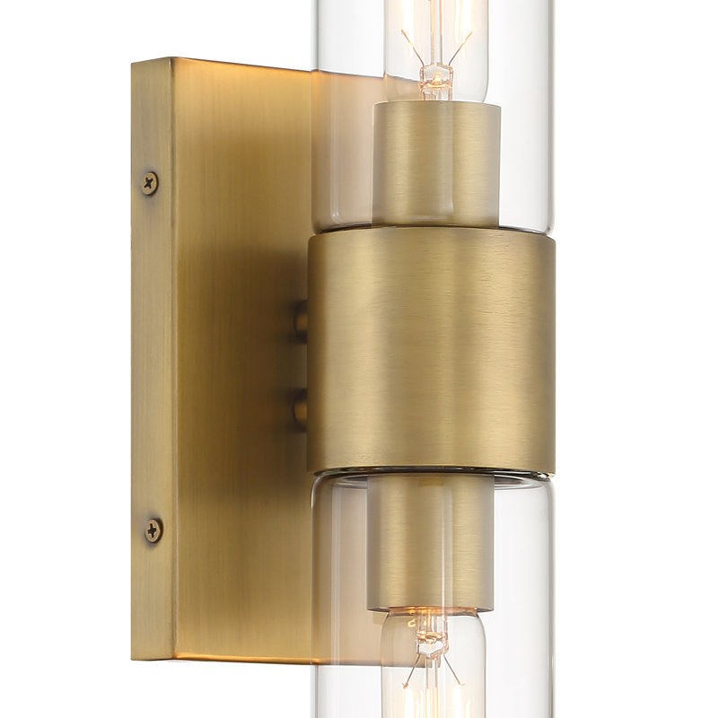 Rafal 2-Light Dimmable Steel Wallchiere, Old Satin Brass