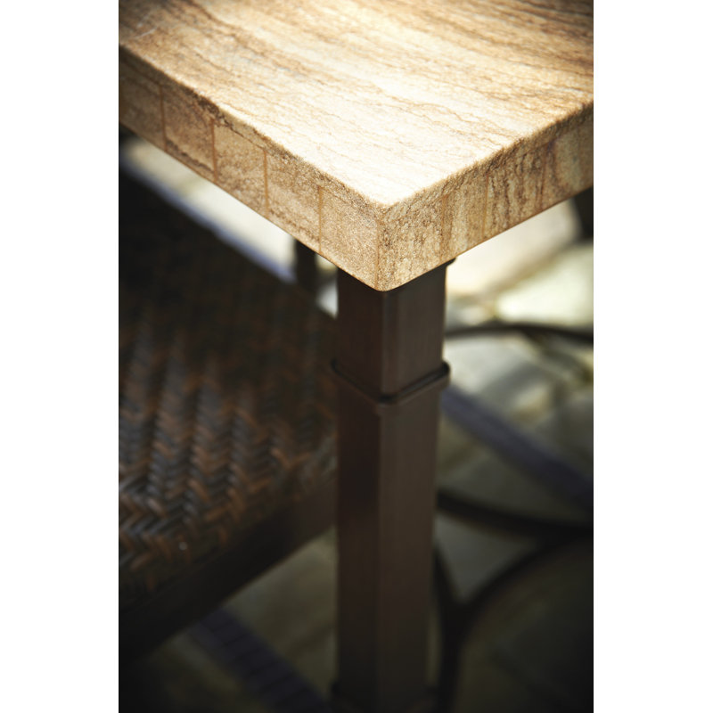 San Marco - Outdoor Dining Table w/ Sandstone Top & Hand Painted Aluminum Base