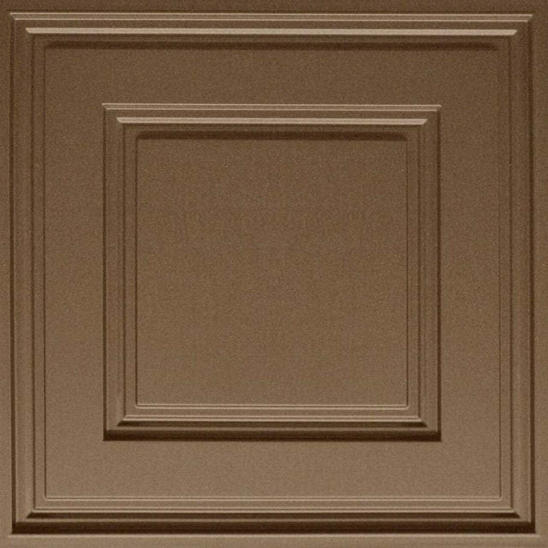 Coffre surélevé 2 pi x 2 pi Tuile de plafond à poser en PVC Lite, Bronze argenté