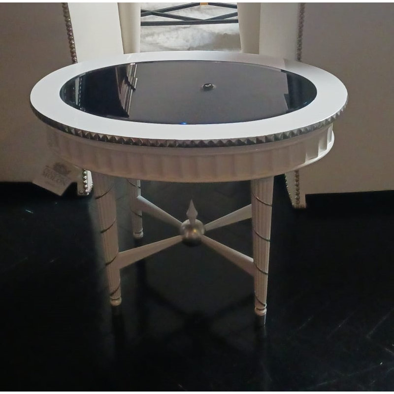Eclectica Glass End Table, Black