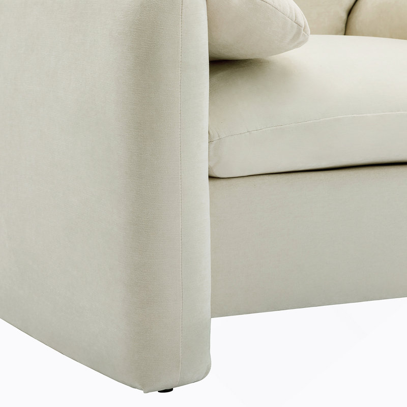 Fauteuil surdimensionné Chenille, Crème