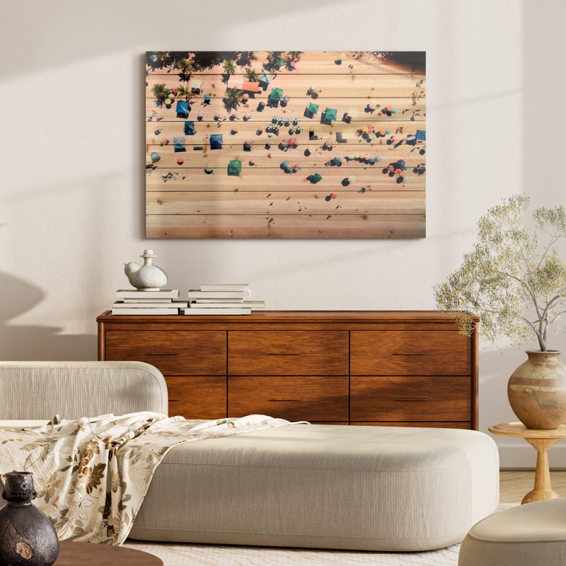 « beach », impression sur bois