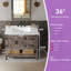 Ensemble de meuble-lavabo de salle de bain avec lavabo 36,6 po Chimira, gris rustique-580515744-580515747-580515793