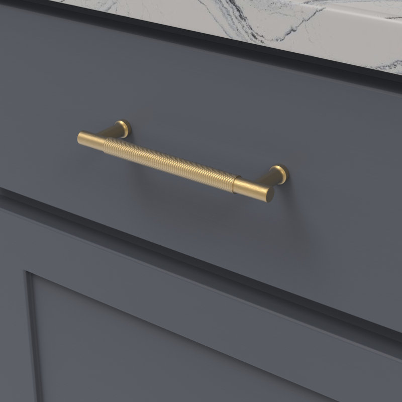 Verge Bar Pull, Brushed Golden Brass, 5 1/16''