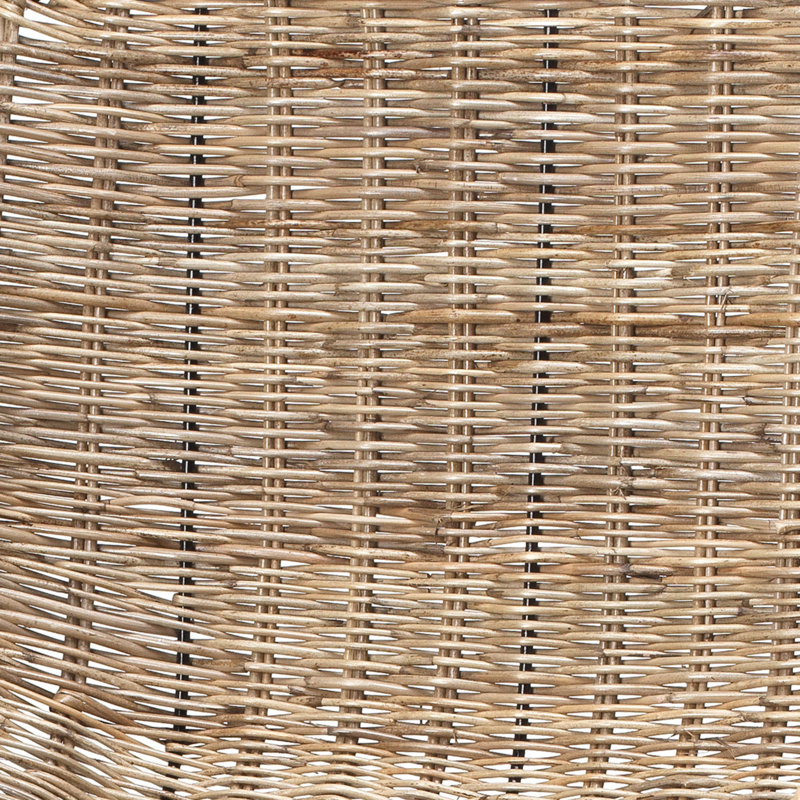 Woven Rattan and Black Metal Bohemian Bar Stool