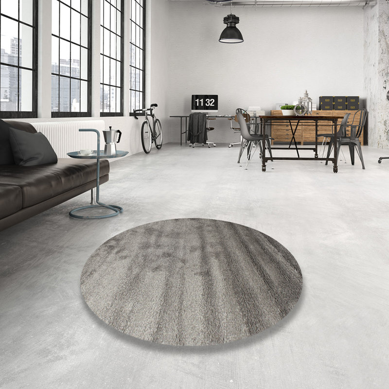 Tapis gris zone contemporaine, Rond 6 pi