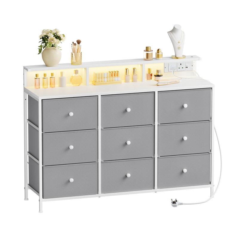 Denorris 114cm W Chest of Drawers, Grey