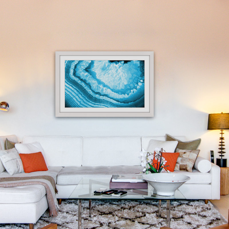 « snow stries », reproduction d’art encadrée, H 16 po x l 24 po x P 1,5 po, Cadre blanc