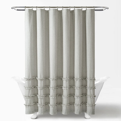Vintage Stripe Cotton Striped Shower Curtain