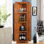 4 armoires de rangement pour garde-manger de coin de 72 po avec 8 portes - grandes tablettes réglables pour la salle de bain en chêne, le salon et la salle à manger de couleur polyvalente