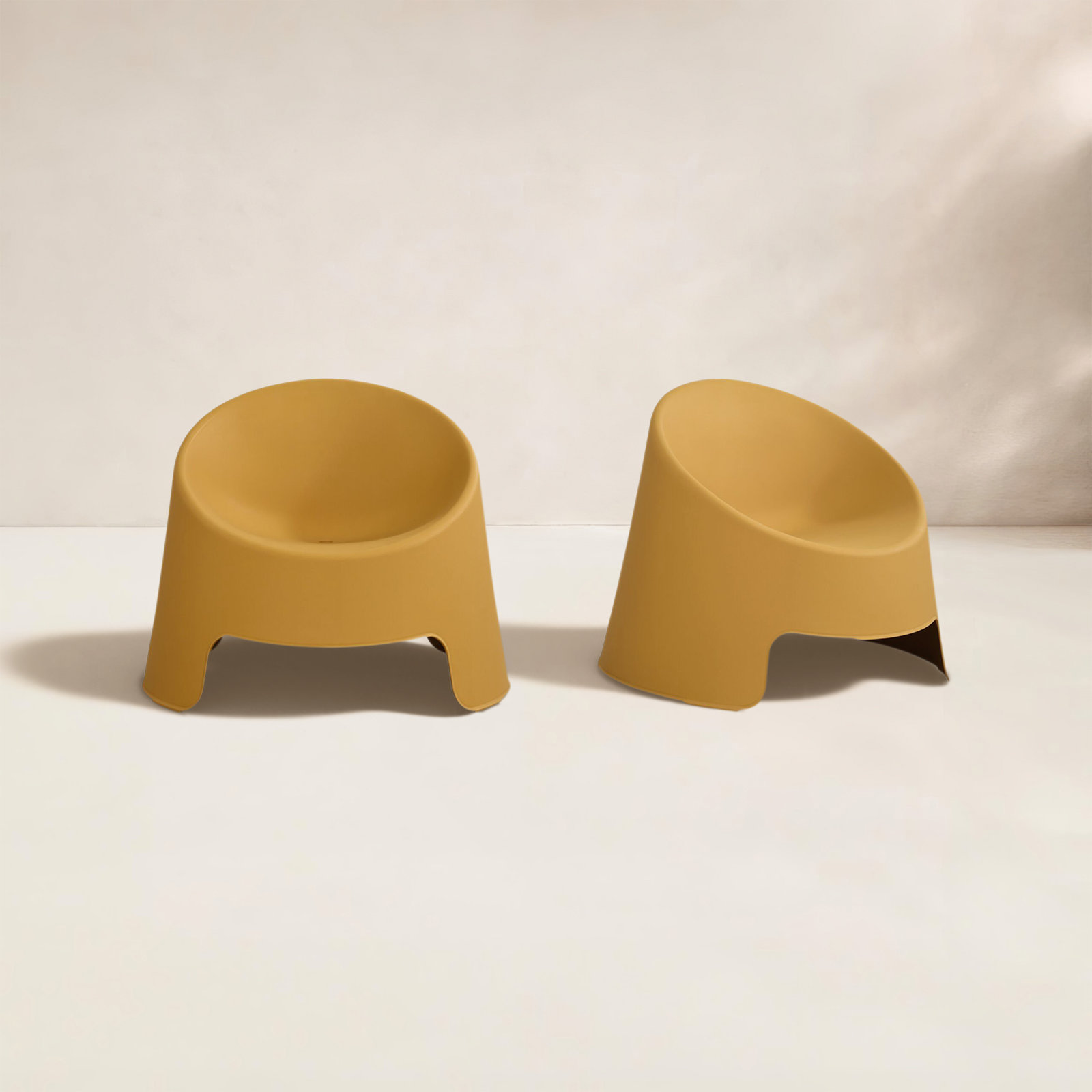 Nolla Outdoor Accent Chair Set of Two Light Grey, Yellow
