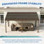 Pergola murale de terrasse avec toit en acier galvanisé incliné-123258210-123258211