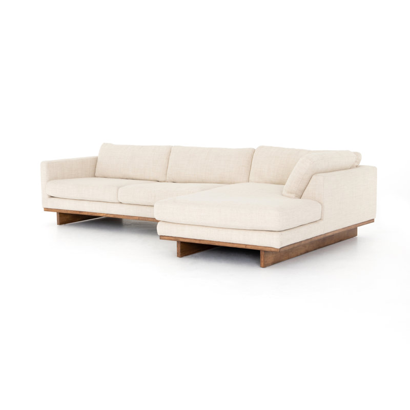 Everly Chaise Sectional, Right Hand Facing, 32" H x 125" W x 70" D, Irving Taupe Polyester Blend