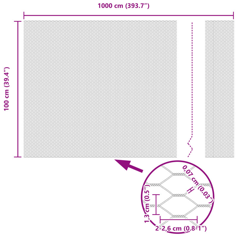 Hexagon Fence Steel, 100cm H x 1000cm W