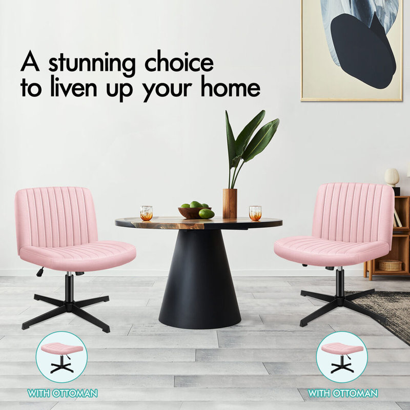 Office Chair with Ottoman, Pink