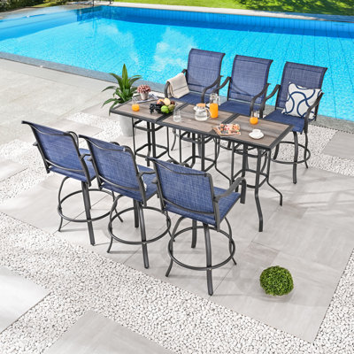 Square 6 - Person Bar Height Bistro Dining Set