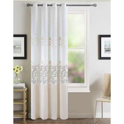 (54 po x 84 po) Anneau transparent brodé - blanc / taupe