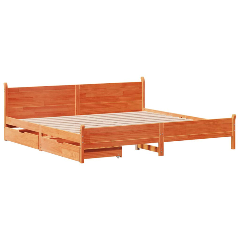Storage Bed, Wax Brown, 200 x 200cm