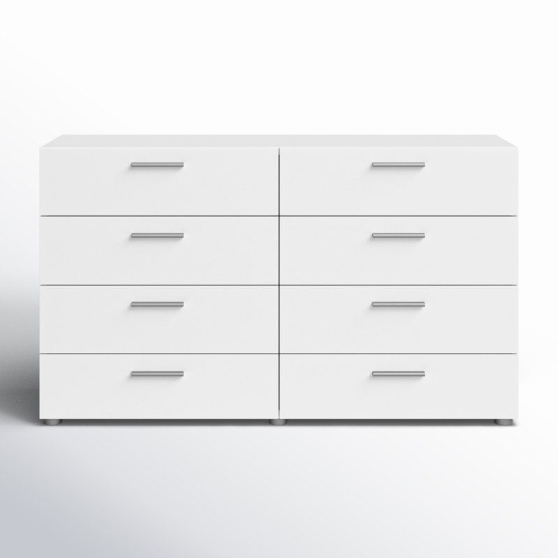 Gianna 8 Drawer 55.12" W Double Dresser, White