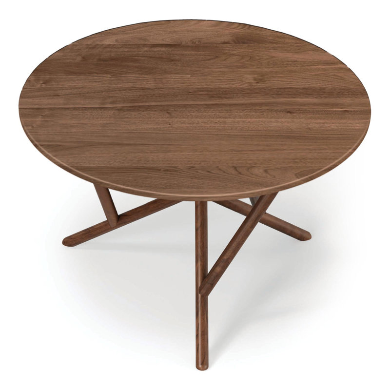 Baton - Round Fixed Top Table, 30"H x 48"L x 48"W, Natural Walnut, Natural Walnut