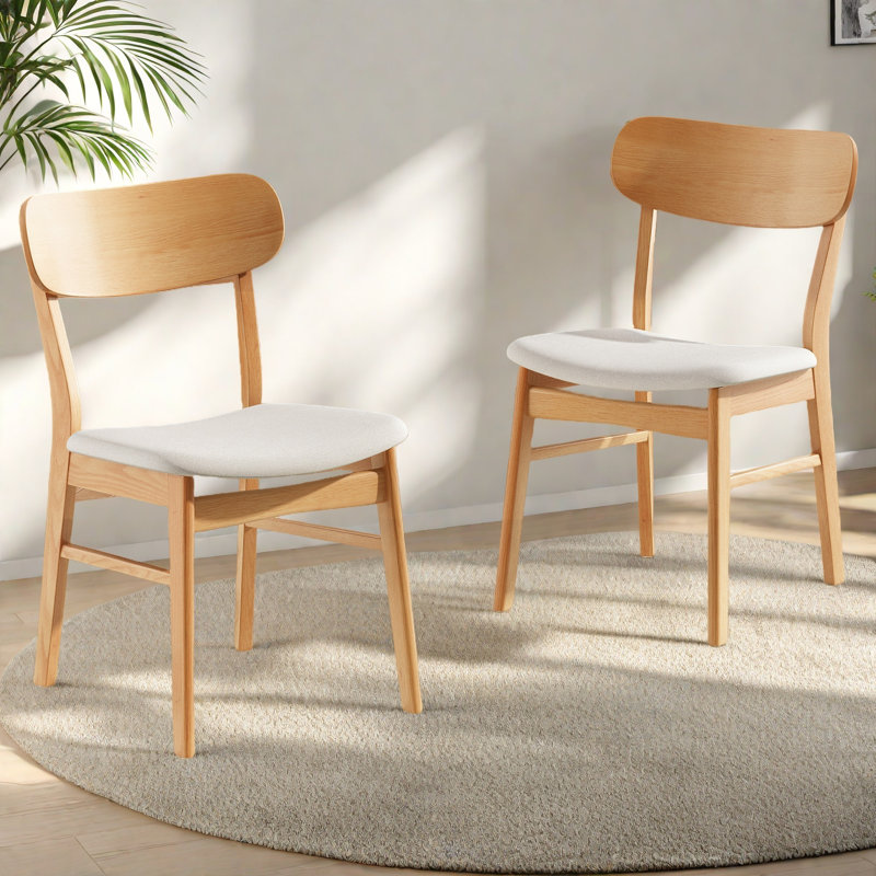 Chaise de salle à manger (ensemble de 2), Beige clair