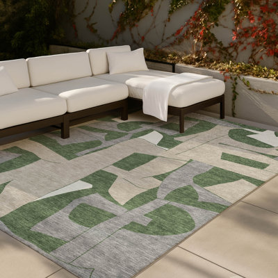 Tapis géométrique intérieur / extérieur lavable à la machine Chantille ACN2605