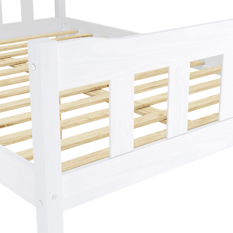 Throop Solid Wood Bed, Kingsize (5'), White