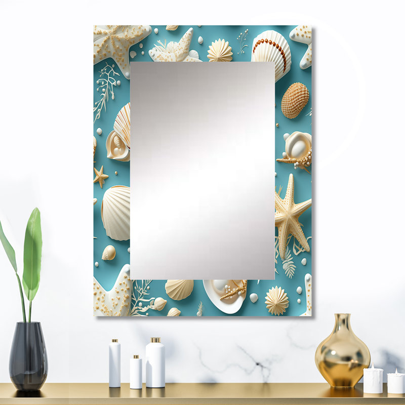 Hedva - Coastal Rectangular Wall Mirror, 32 po x 24 po