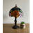 Markar Tiffany Mini Table Lamp Red Orange Blue Stained Glass Rose Flowers LED Bulb Included 8"W*8"D*15'H