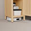 Armoire haute naturelle pour salle de bain, dotée de quatre étagères et d'un espace central ouvert, hauteur 167,5 cm (65,96 pouces).