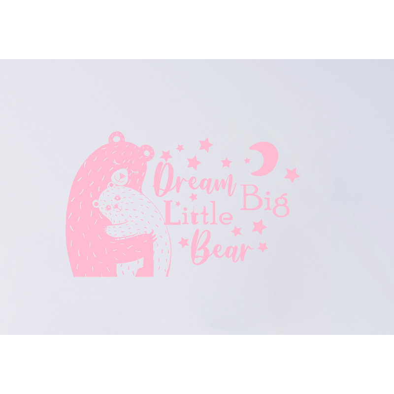 Adhésif décoratif Dream Big Little One Bear, H 15 po x l 22 po, Rose