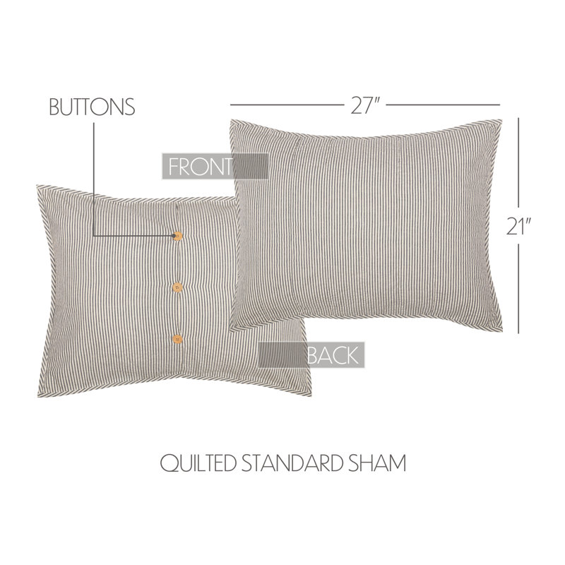 Hatteras Seersucker Blue and White Striped Cotton Standard Sham