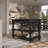 Wood Kitchen Island 2 Drawers 2 Shelf Black | -1520375295
