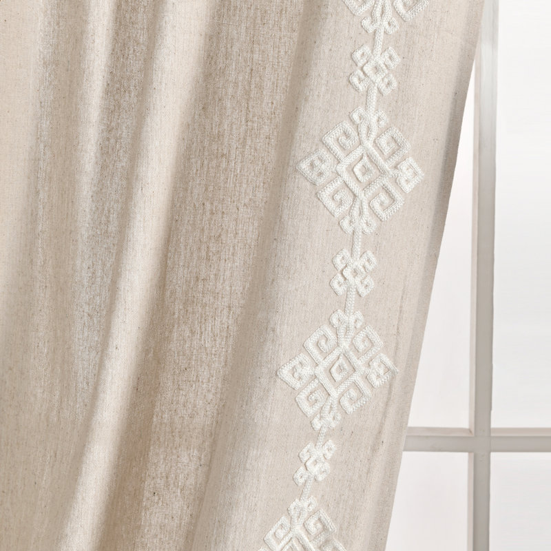  Cotton Blend Room Darkening Curtains / Drapes Panel, Natural