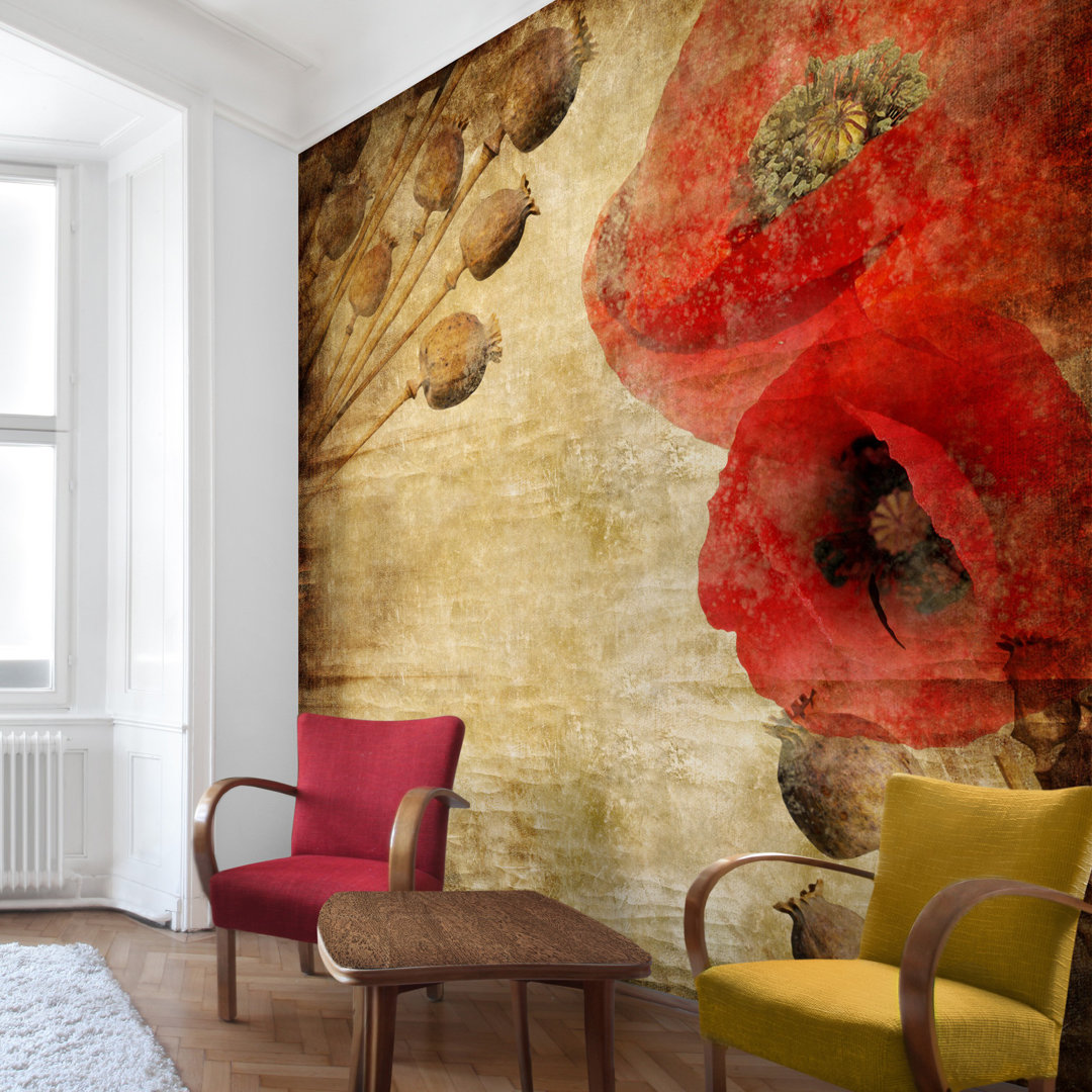 Poppy Flower 3.36m x 336cm Wallpaper