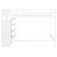 Lit mezzanine double blanc avec rangement intégré et escalier - Structure en bois de pin robuste pour escalier de chambre à coucher-1255935161