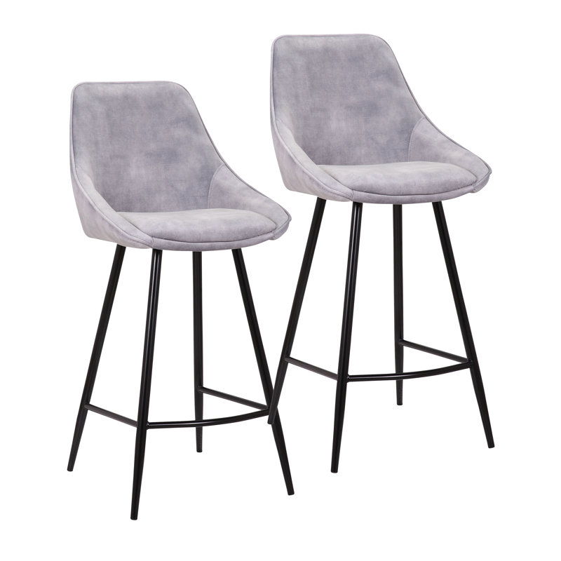 Upholstered Counter Stool, Grey