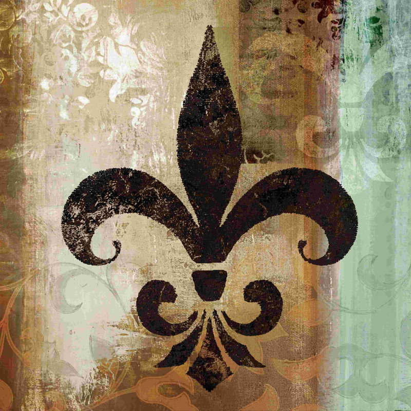 «Old World Fleur De Lis 1», impression sur toile tendue, H 12 po x l 12 po