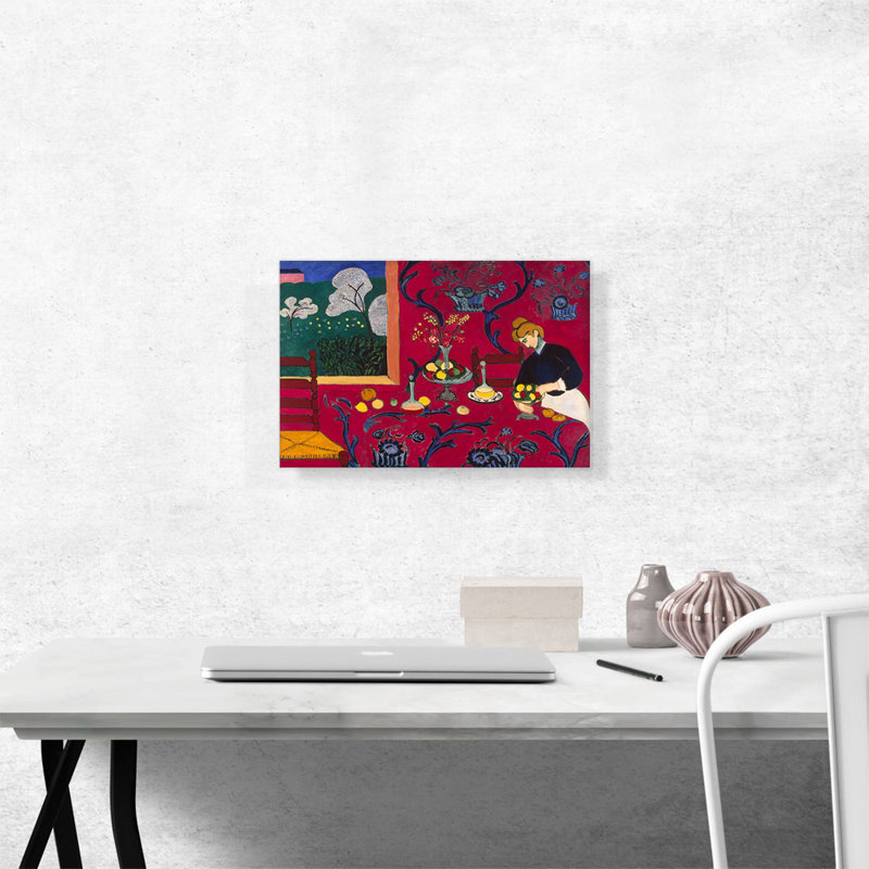 «Harmony in Red 1908» par Henri Matisse - reproduction d'art sur toile tendue, H 12 po x l 18 po x 1,5 po