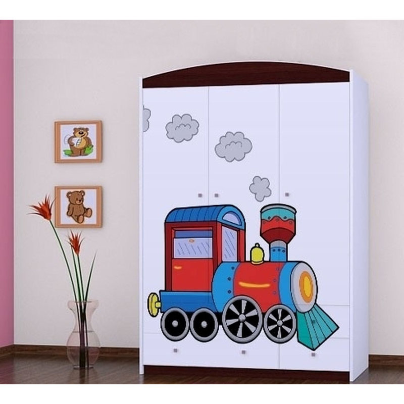 Buster 3 Door Wardrobe, Black