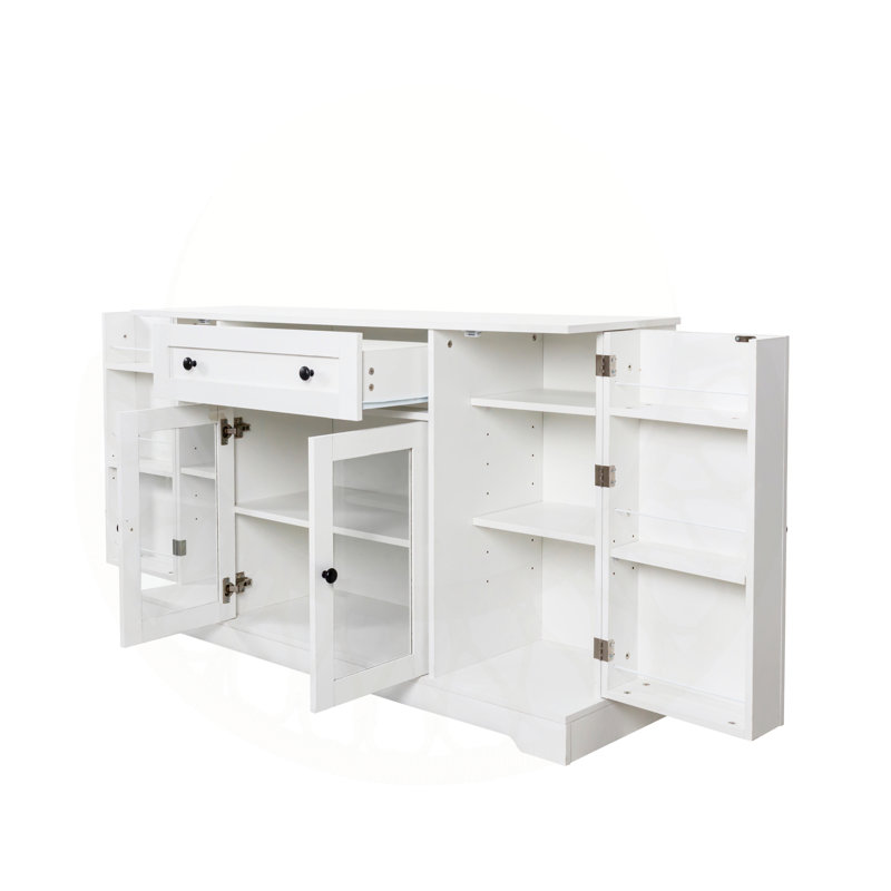 Buffet moderne en bois avec rangement, tablette réglable et tiroir pour la cuisine, la salle à manger et le salon