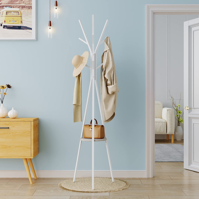 Alcuin Metal Coat Rack, White
