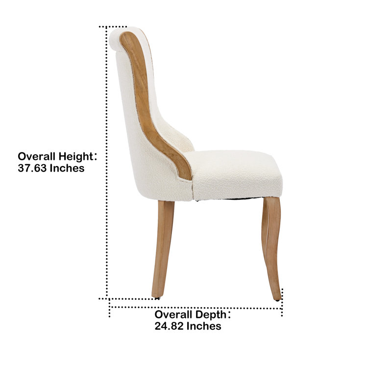 Ensemble de 2 chaises de salle à manger rembourrées Snow Velvet, Blanc