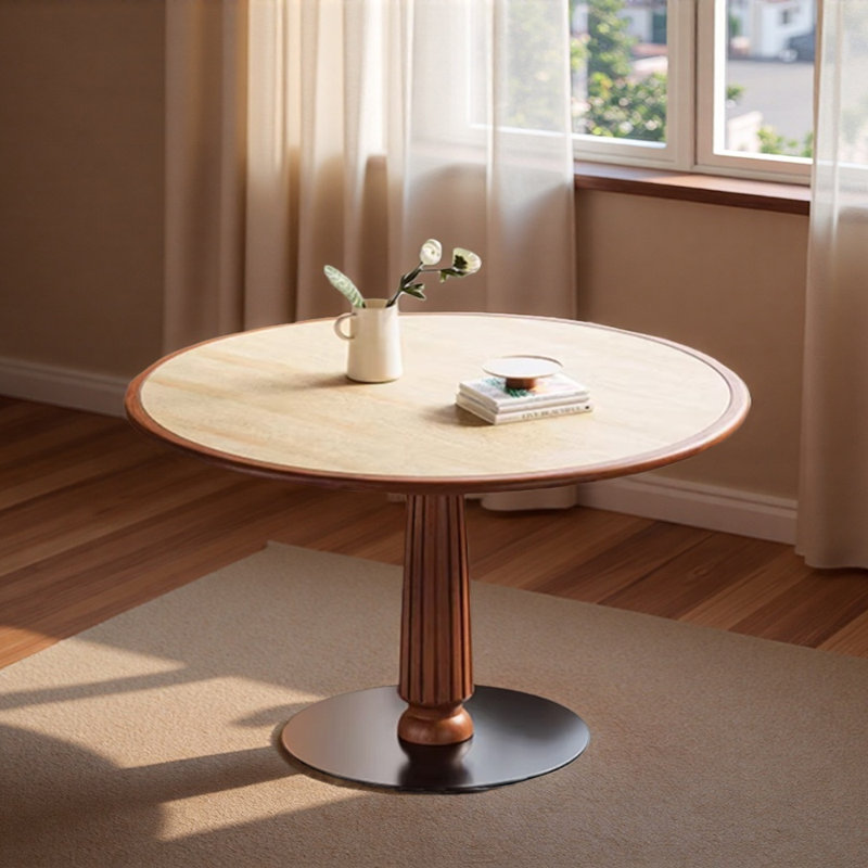 Table de salle à manger en ardoise et en bois manufacturé, H 29,52 po x L 51,18 po x l 51,18 po