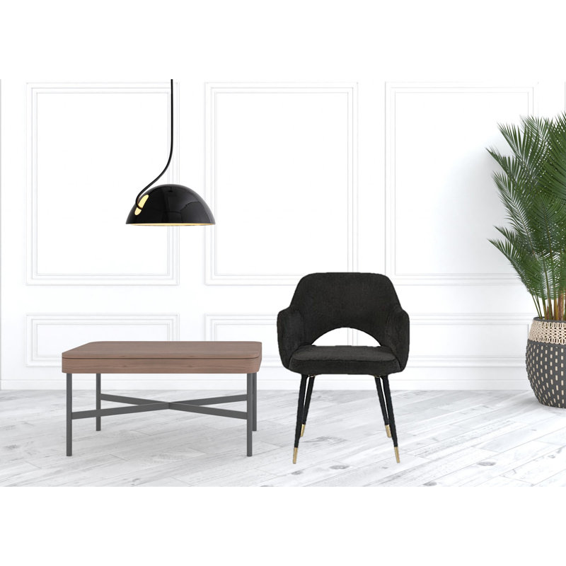 Chaise parsons en polyester 22 po, Velours noir